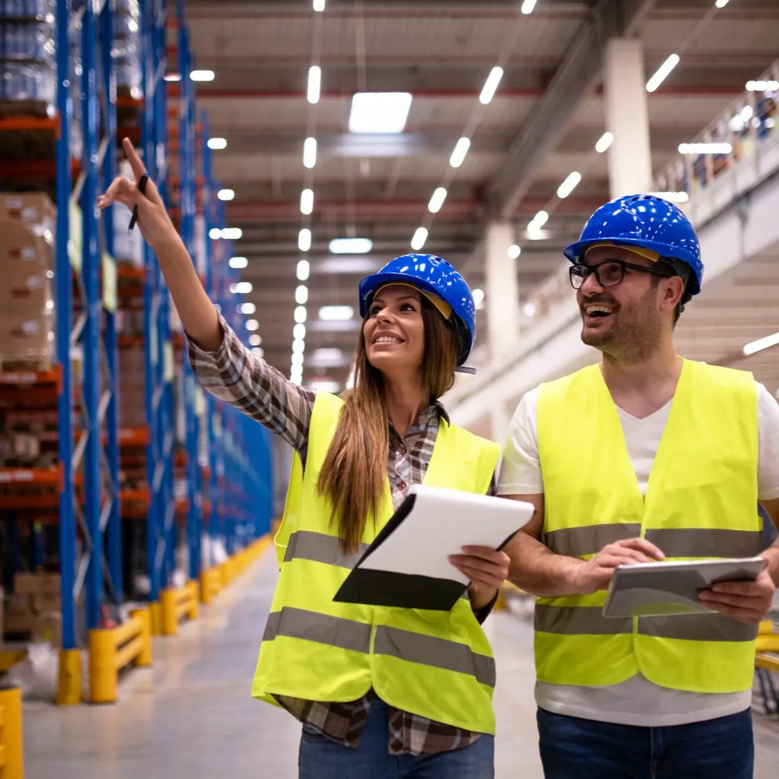 Workers in a warehouse